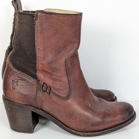 Frye Janice western brown leather ankle boot 5.5 - Picture 2 of 11